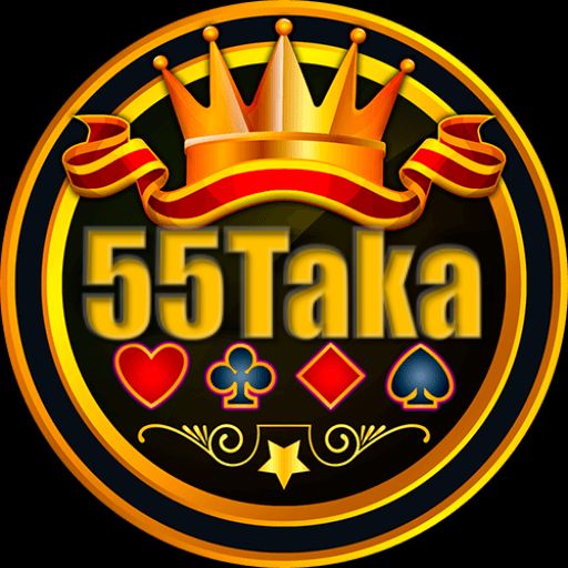 55Taka themed cartoon characters with coins and a mobile gaming interface in a Bangladesh setting